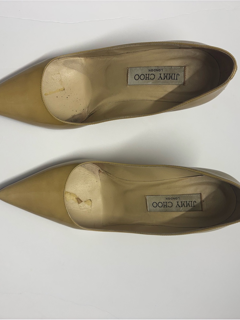 Jimmy Choo Tan Pointed-Toe Leather Pumps